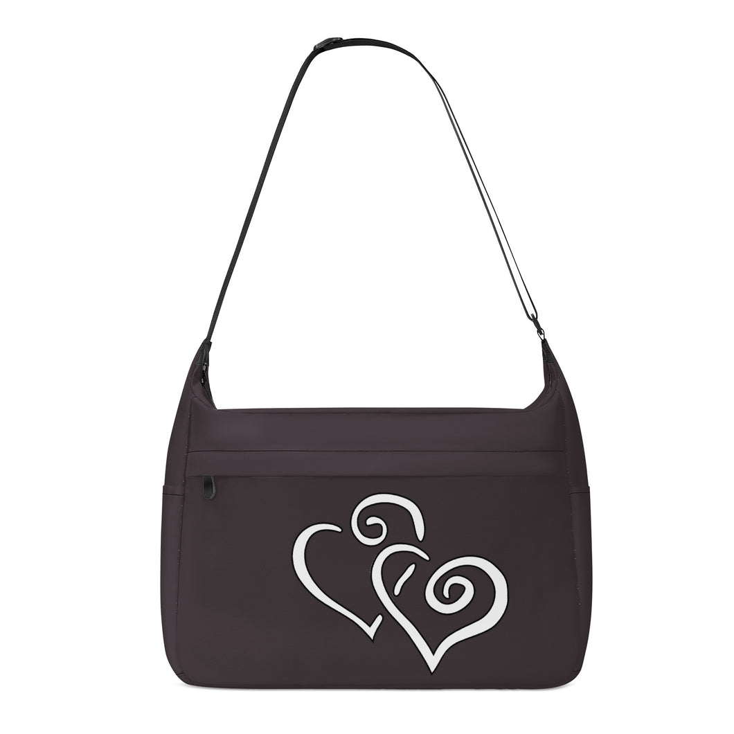 Ti Amo I love you - Exclusive Brand - Blackadder Brown - Double White Heart - Journey Computer Shoulder Bag