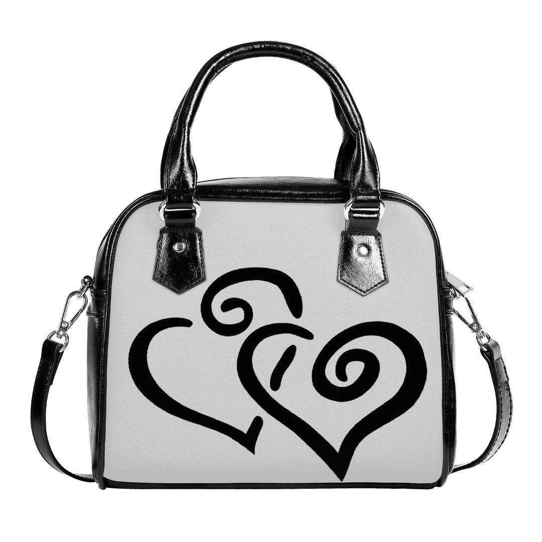 Ti Amo I love you - Exclusive Brand  - Alto Gray - Double Black Heart -  Shoulder Handbag