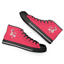 Load image into Gallery viewer, Ti Amo I love you - Exclusive Brand - Radical Red - High-Top Canvas Shoes - Black Soles
