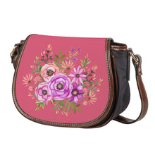 Load image into Gallery viewer, Ti Amo I love you - Exclusive Brand - Pale Violet Red - Floral Bouquet - Saddle Bag
