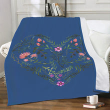 Load image into Gallery viewer, Ti Amo I love you - Exclusive Brand - Chambray 2 - Floral Heart - Blankets
