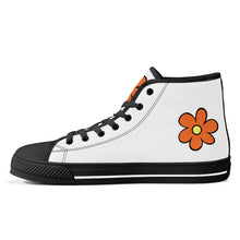 Load image into Gallery viewer, Ti Amo I love you - Exclusive Brand - Orange Flower - High-Top Canvas Shoes - Black Soles
