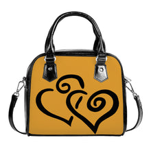 Load image into Gallery viewer, Ti Amo I love you - Exclusive Brand - Luminous Yellow- Double Black Heart -  Shoulder Handbag
