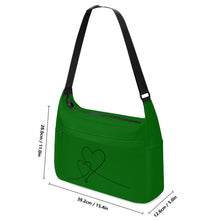 Load image into Gallery viewer, Ti Amo I love you - Exclusive Brand - Deep Green - Double Script Heart - Journey Computer Shoulder Bag
