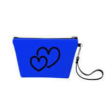 Load image into Gallery viewer, Ti Amo I love you - Exclusive Brand - Blue Blue Eyes - Double Heart - Sling Cosmetic Bag
