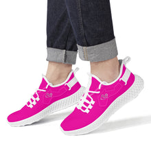 Load image into Gallery viewer, Ti Amo I love you - Exclusive Brand  - Hollywood Cerise -  Double Heart - Womens Mesh Knit Shoes - White Soles
