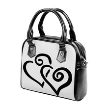 Load image into Gallery viewer, Ti Amo I love you - Exclusive Brand  - Gray Nurse - Double Black Heart -  Shoulder Handbag
