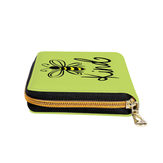 Ti Amo I love you - Exclusive Brand  - Yellow Green - Bee Kind - Zipper Purse Clutch Bag