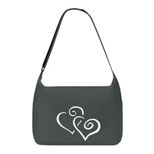 Load image into Gallery viewer, Ti Amo I love you - Exclusive Brand - Cape Cod Gray - Double White Heart - Journey Computer Shoulder Bag
