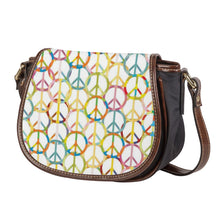 Load image into Gallery viewer, Ti Amo I love you - Exclusive Brand - Pastel Peace Signs - Saddle Bag
