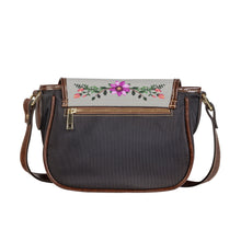 Load image into Gallery viewer, Ti Amo I love you - Exclusive Brand - Harbor Gray - Floral Bouquet - Saddle Bag
