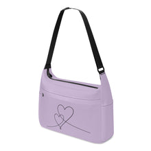 Load image into Gallery viewer, Ti Amo I love you - Exclusive Brand  - Lavender Gray - Double Script Heart - Journey Computer Shoulder Bag
