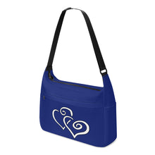 Load image into Gallery viewer, Ti Amo I love you - Exclusive Brand  - Lucky Point Blue -  Double White Heart - Journey Computer Shoulder Bag
