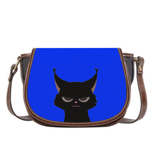 Load image into Gallery viewer, Ti Amo I love you - Exclusive Brand  - Blue Blue Eyes  Black Cat - Saddle Bag
