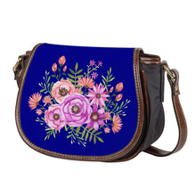 Load image into Gallery viewer, Ti Amo I love you - Exclusive Brand - Dark Blue 2 - Floral Bouquet - Saddle Bag
