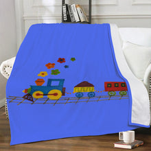 Load image into Gallery viewer, Ti Amo I love you - Exclusive Brand - Neon Blue - Train - Blankets
