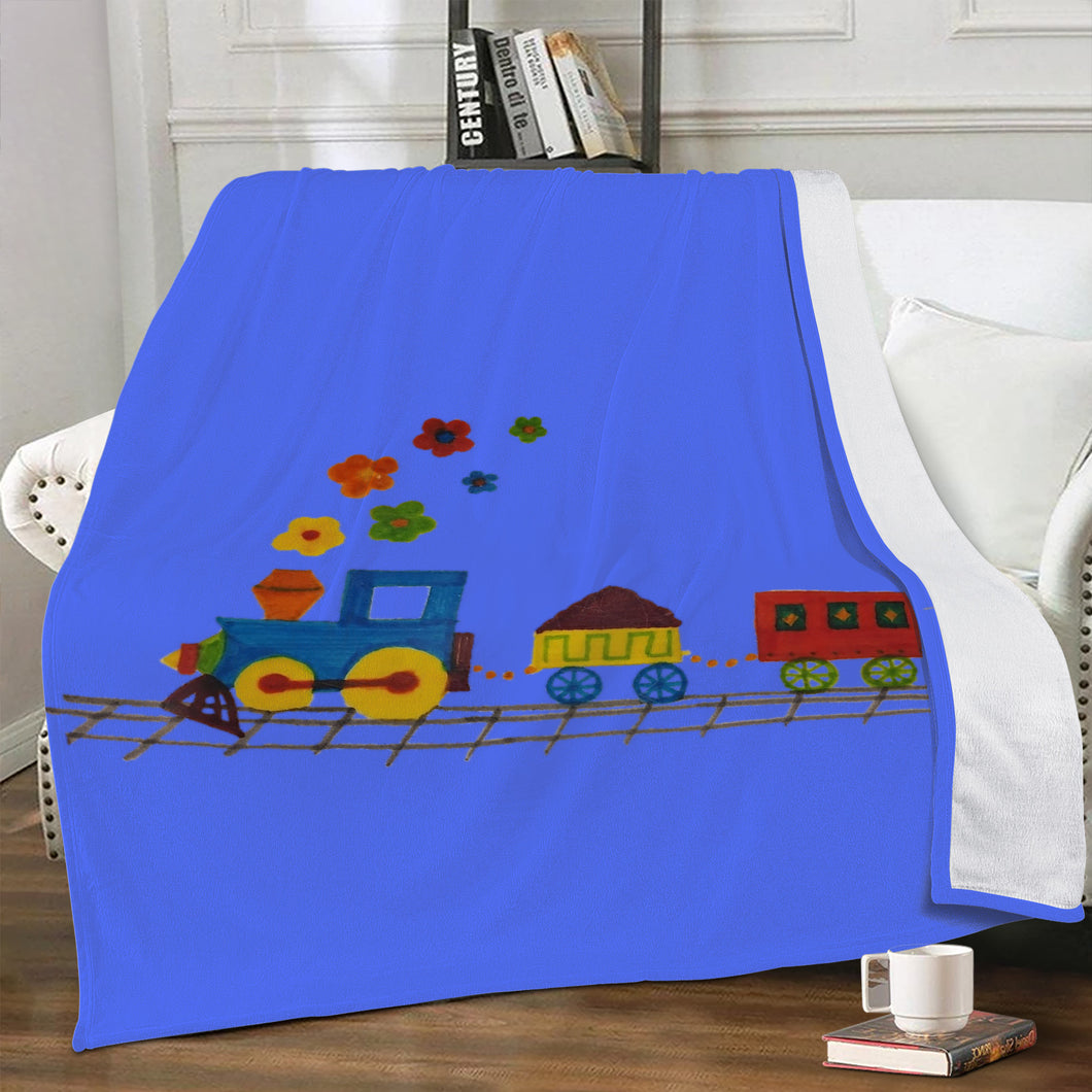 Ti Amo I love you - Exclusive Brand - Neon Blue - Train - Blankets