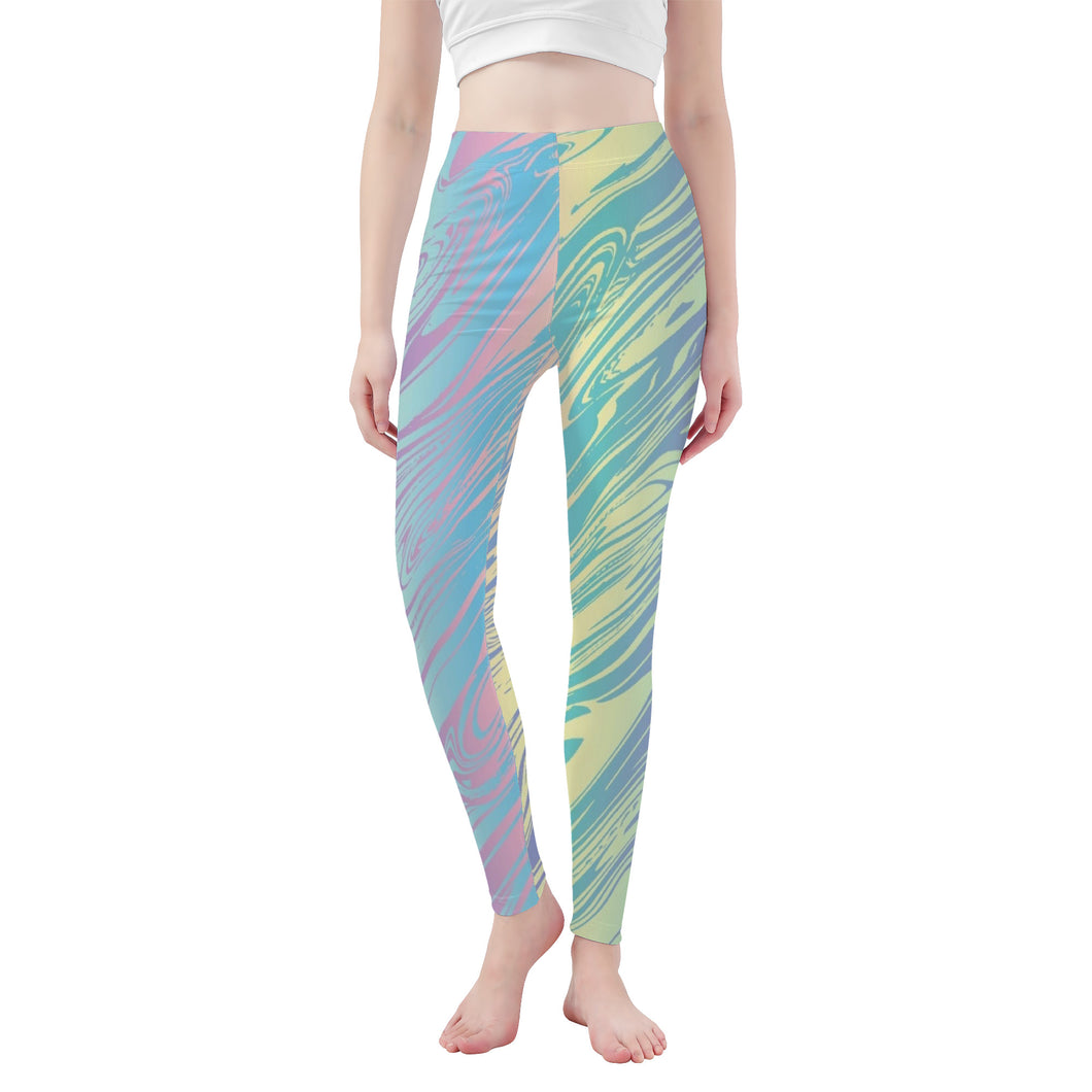 Ti Amo I love you - Exclusive Brand - Sherbert Stripe - Yoga Leggings - Sizes XS-3XL