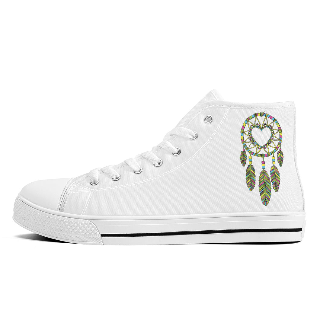 Ti Amo I love you - Exclusive Brand  - High-Top Canvas Shoes - White Soles