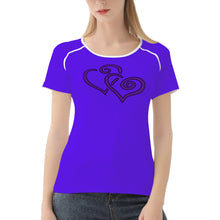 Load image into Gallery viewer, Ti Amo I love you - Exclusive Brand  - Dark Purple - Double Purple Heart -  Women&#39;s T shirt
