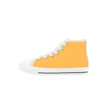 Load image into Gallery viewer, Ti Amo I love you - Exclusive Brand - Light Orange - Double Black Heart - Kids High Top Canvas Shoes
