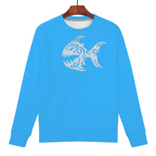 Load image into Gallery viewer, Ti Amo I love you - Exclusive Brand - Medium Cyan Blue - Angry Fish -  Women&#39;s Sweatshirt
