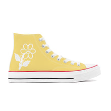 Load image into Gallery viewer, Ti Amo I love you - Exclusive Brand - Sweet Corn - White Daisy - High Top Canvas Shoes - White Soles
