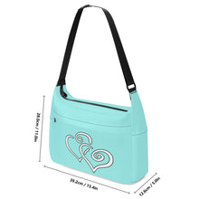 Load image into Gallery viewer, Ti Amo I love you - Exclusive Brand - Ice Cold - Double White Heart - Journey Computer Shoulder Bag
