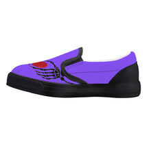 Load image into Gallery viewer, Ti Amo I love you - Exclusive Brand  - Light Purple - Skeleton Hands with Heart - Kids Slip-on shoes - Black Soles
