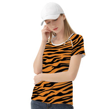 Load image into Gallery viewer, Ti Amo I love you - Exclusive Brand - Zest &amp; Black - Tiger Stripes - Women&#39;s T shirt - Sizes XS-2XL
