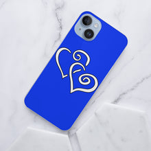 Load image into Gallery viewer, Ti Amo I love you - Exclusive Brand - Blue Blue Eyes - Double White Heart - iPhone 14 Transparent Acrylic Case (2 cameras)
