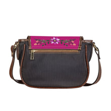 Load image into Gallery viewer, Ti Amo I love you - Exclusive Brand - Red Violet 2 -  Floral Bouquet - Saddle Bag
