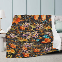 Load image into Gallery viewer, Ti Amo I love you - Exclusive Brand - Shingle Fawn, Monte Carlo, Bouquet &amp; Tango Floral Pattern - Micro Fleece Blankets
