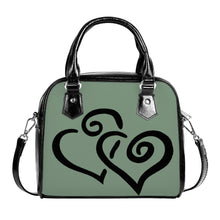 Load image into Gallery viewer, Ti Amo I love you - Exclusive Brand - Spanish Green - Double Black Heart -  Shoulder Handbag
