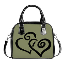 Load image into Gallery viewer, Ti Amo I love you - Exclusive Brand - Avocado 2 - Double Black Heart -  Shoulder Handbag
