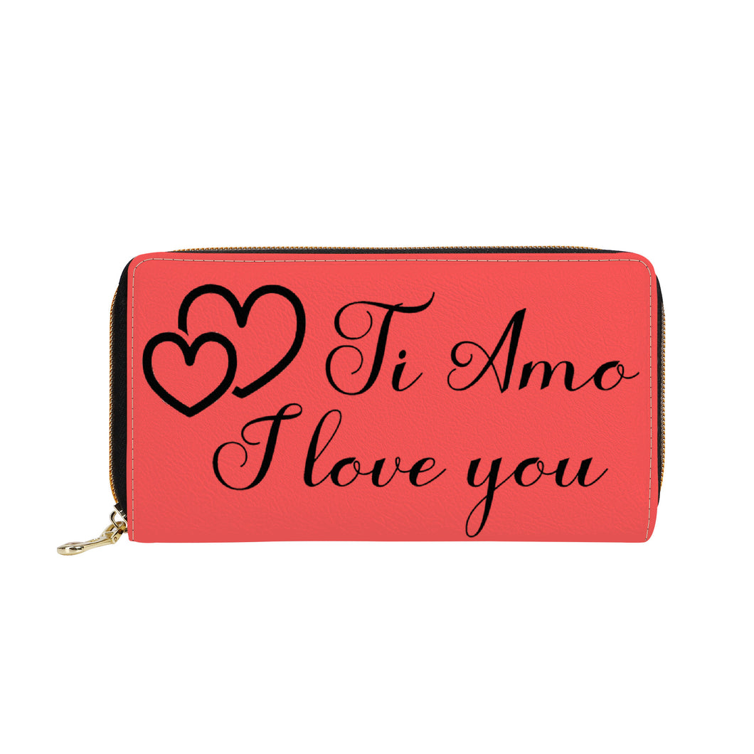 Ti Amo I love you - Exclusive Brand - Zipper Purse Clutch Bag