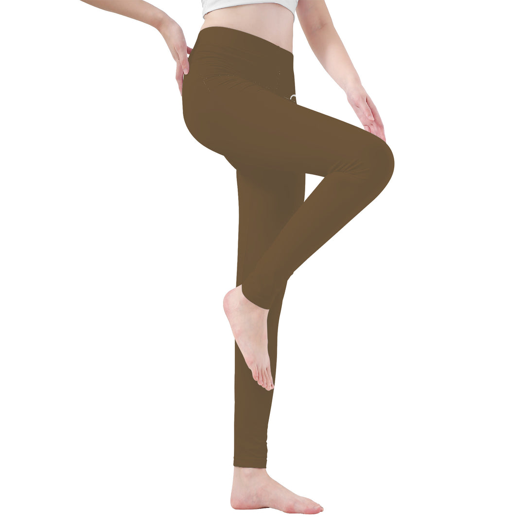 Ti Amo I love you - Exclusive Brand  - Aged Bronze - White Daisy -  Yoga Leggings