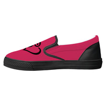 Load image into Gallery viewer, Ti Amo I love you -  Exclusive Brand  - Cerise Red 2 - Double Black Heart - Slip-on Shoes - Black Soles
