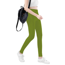 Load image into Gallery viewer, Ti Amo I love you - Exclusive Brand  - Wasabi - White Daisy -  Yoga Leggings
