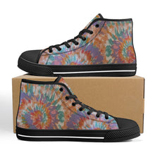 Load image into Gallery viewer, Ti Amo I love you - Exclusive Brand - Tie-Dye  - High-Top Canvas Shoes - Black Soles
