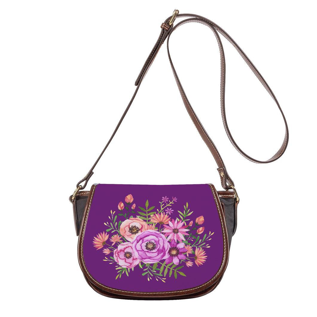 Ti Amo I love you - Exclusive Brand - Palatinate -  Floral Bouquet - Saddle Bag