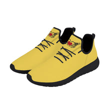 Load image into Gallery viewer, Ti Amo I love you - Exclusive Brand - Mustard Yellow - Skelton Hands with Heart - Mens / Womens - Lightweight Mesh Knit Sneaker - Black Soles
