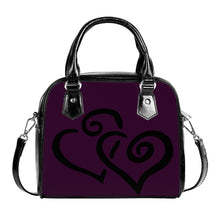 Load image into Gallery viewer, Ti Amo I love you - Exclusive Brand - Melanzane - Double Black Heart -  Shoulder Handbag
