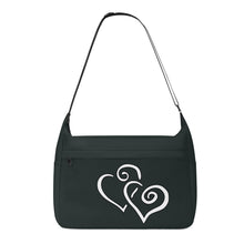 Load image into Gallery viewer, Ti Amo I love you - Exclusive Brand - Charleston Green - Double White Heart - Journey Computer Shoulder Bag
