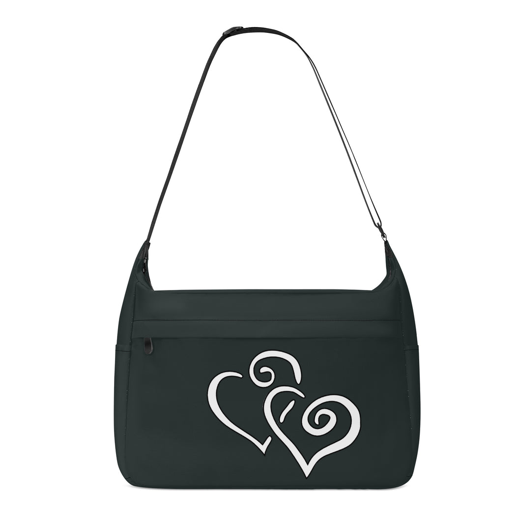 Ti Amo I love you - Exclusive Brand - Charleston Green - Double White Heart - Journey Computer Shoulder Bag