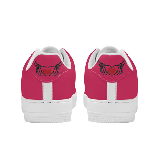 Ti Amo I love you - Exclusive Brand - Cerise Red 2 - Skeleton Hands with Heart - Low Top Unisex Sneakers