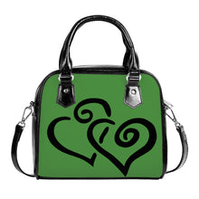 Load image into Gallery viewer, Ti Amo I love you - Exclusive Brand - May Green - Double Black Heart -  Shoulder Handbag
