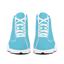 Load image into Gallery viewer, Ti Amo I love you - Exclusive Brand  - Aquamarine Blue - Mens / Womens - Unisex  Basketball Shoes - White Laces
