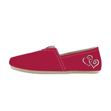 Load image into Gallery viewer, Ti Amo I love you - Exclusive Brand - Cardinal - Double White Heart -  Casual Flat Driving Shoe
