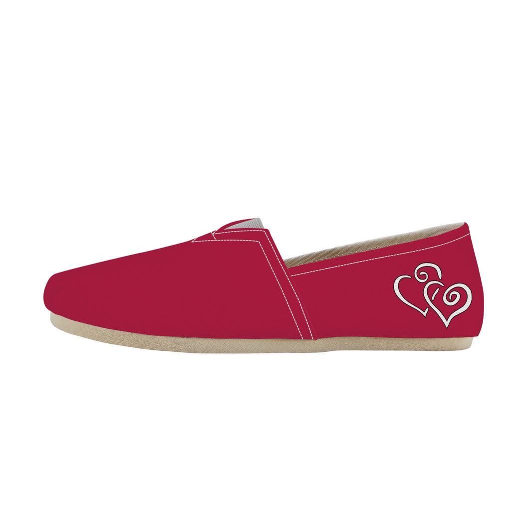 Ti Amo I love you - Exclusive Brand - Cardinal - Double White Heart -  Casual Flat Driving Shoe